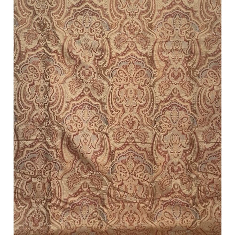 Vtg Springmaid Shower Curtain Red Gold Paisley Luxury Woven Jacquard